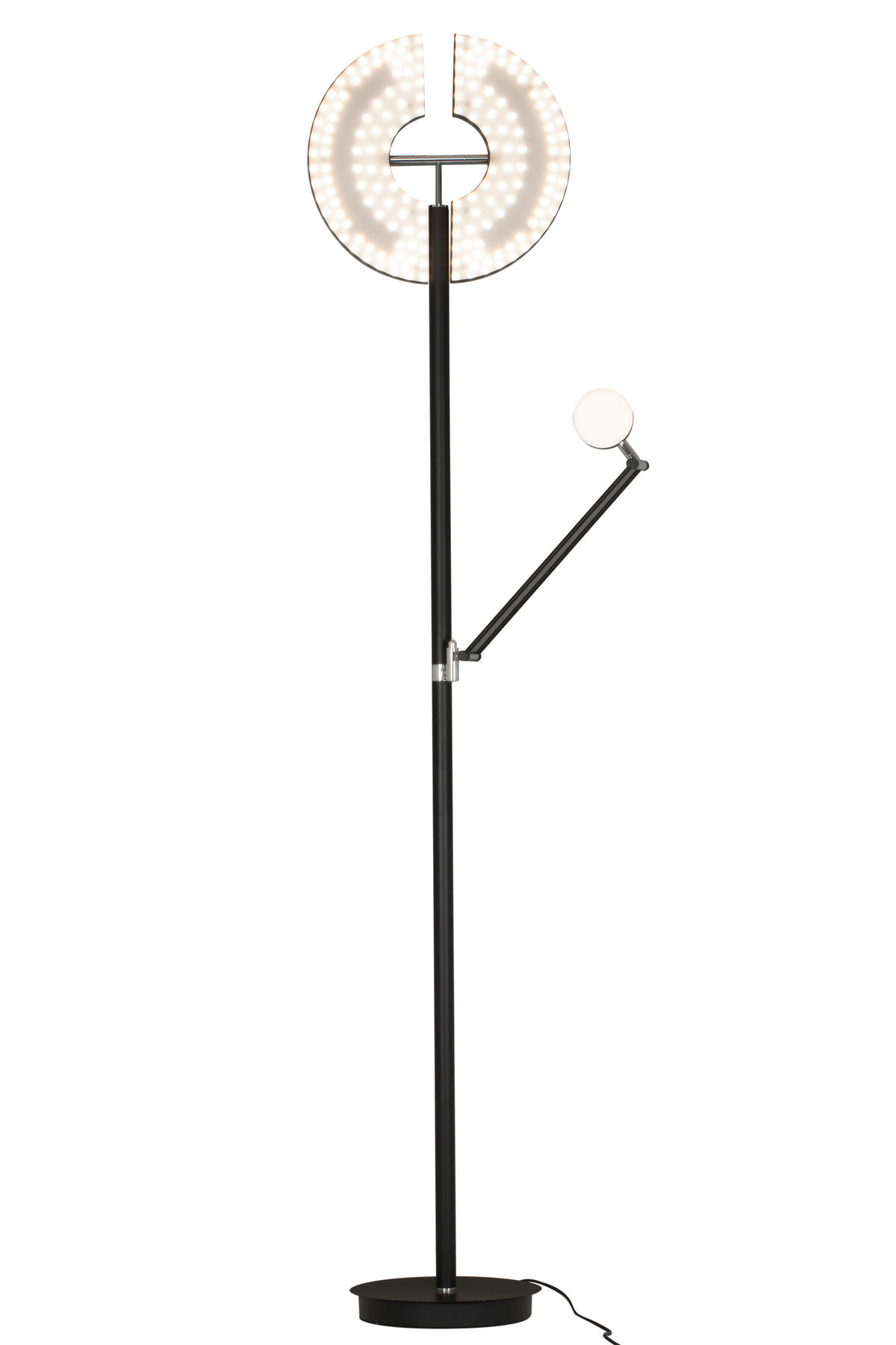 STOJACIA LED LAMPA, 41/39,35/182,80 cm - čierna/prírodná farba, Basics, kov/drevo (41/39,35/182,80cm) - Dieter Knoll