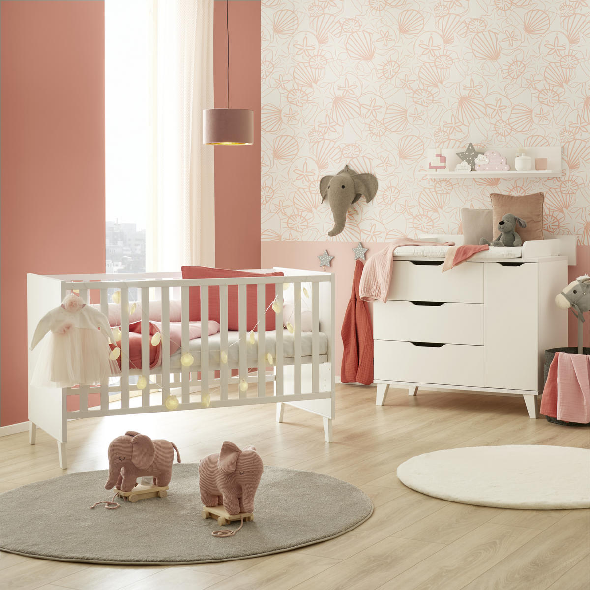 STENSKI REGAL bela  - bela, Trend, leseni material/les (94,7/20,00/19,6cm) - My Baby Lou