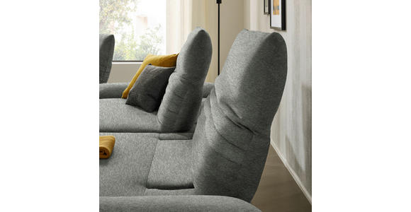 ECKSOFA  in Teddystoff Grau  280/170-195 cm  - Schwarz/Grau, Design, Textil/Metall (280/170-195cm) - Dieter Knoll