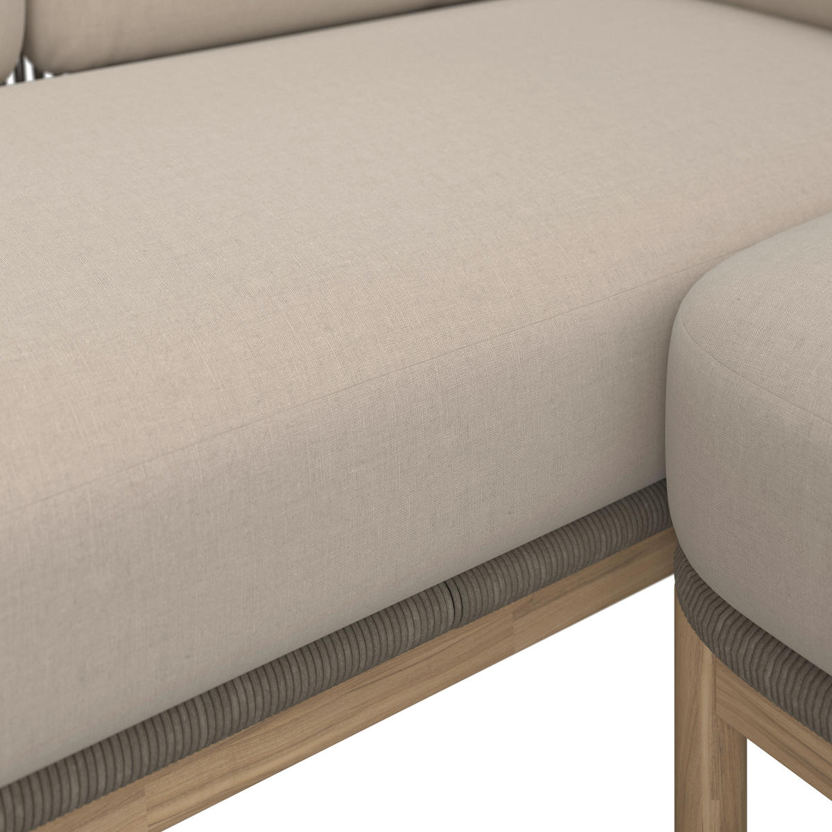 LOUNGEGRUPP 230/241 cm akacia massiv aluminium  - beige/akaciefärgad, Natur, metall/trä (230/241cm) - Ambia Garden