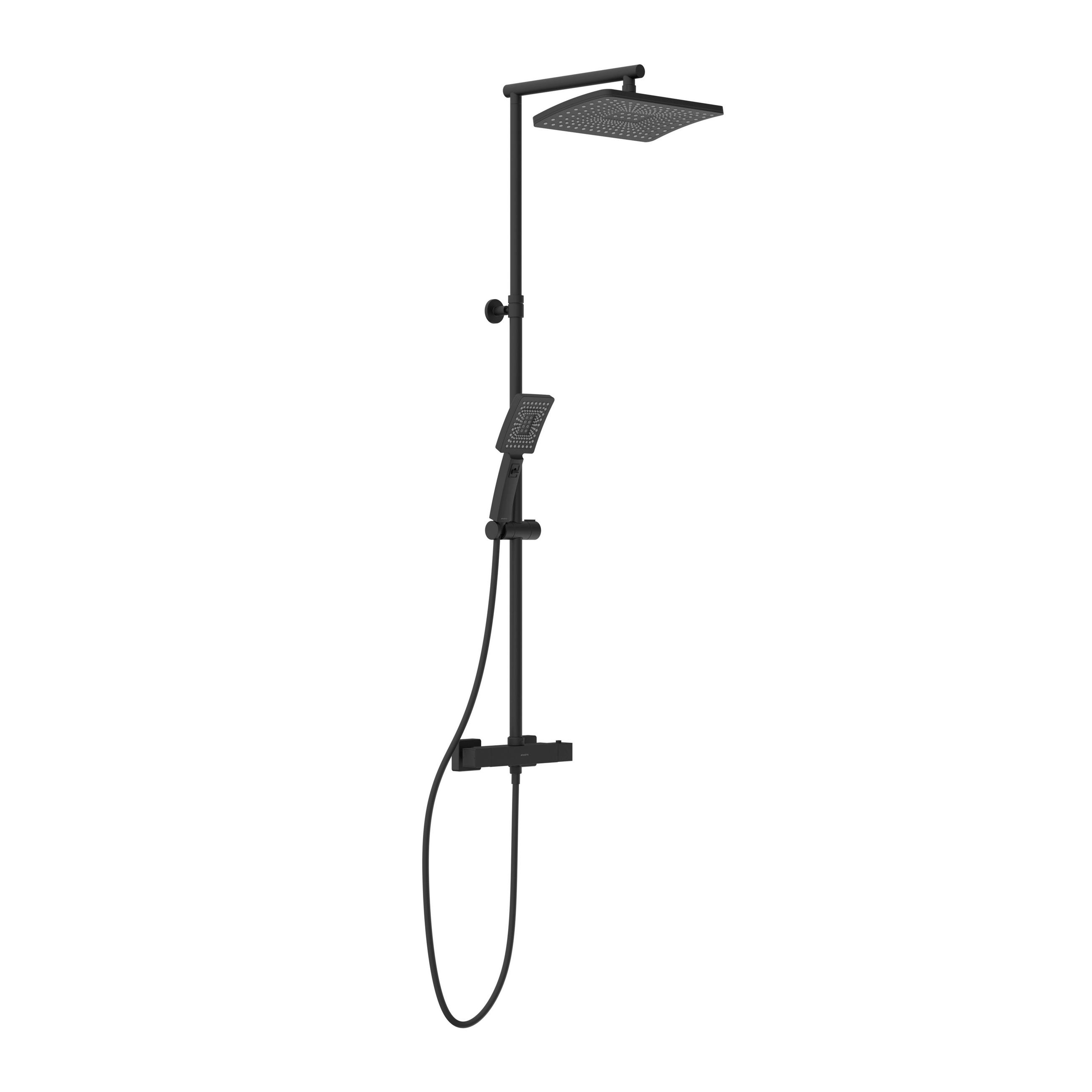 Schütte Überkopfbrauseset Trento Schwarz 150x32x34.5 cm