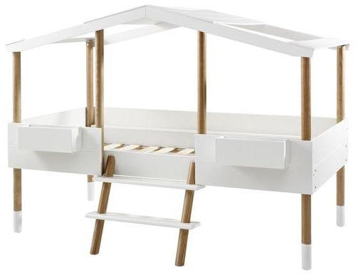 HAUSBETT Leiter, Lattenrost 90/190/200 cm  - Naturfarben/Weiß, Design, Holz/Holzwerkstoff (90/190/200cm) - Xora