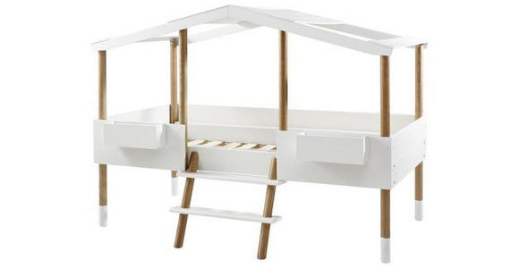 HAUSBETT Leiter, Lattenrost 90/190/200 cm - Naturfarben/Weiß, Design, Holz/Holzwerkstoff (90/190/200cm) - Xora