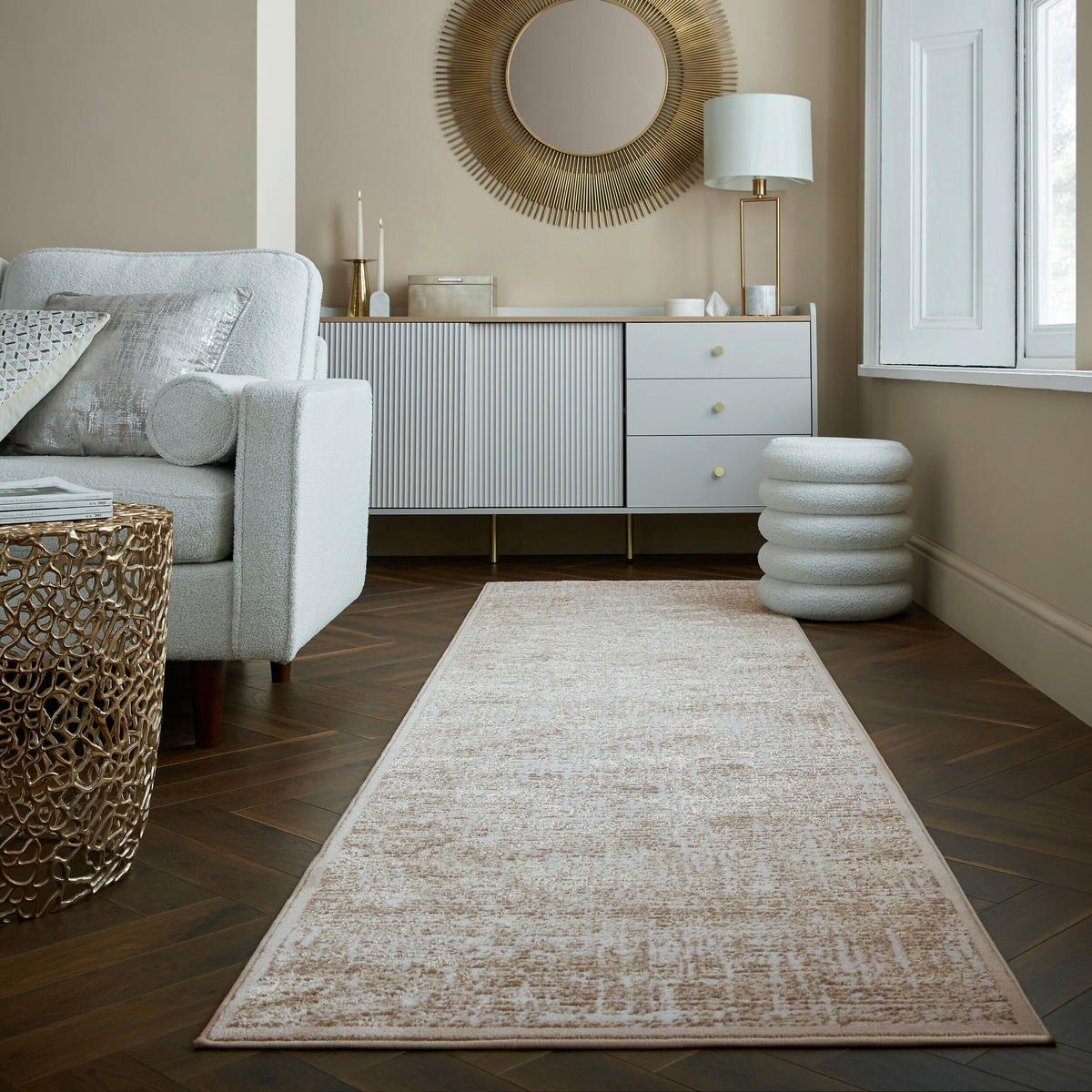 BEHÚŇ, 80/300 cm, šampanská - šampanská, Basics, textil (80/300cm)
