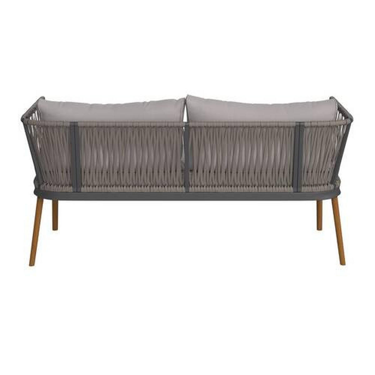 GARTENSET   - Schwarz/Akaziefarben, Modern, Holz/Textil (110/161,7/40/75,8/70/77cm) - Ambia Garden