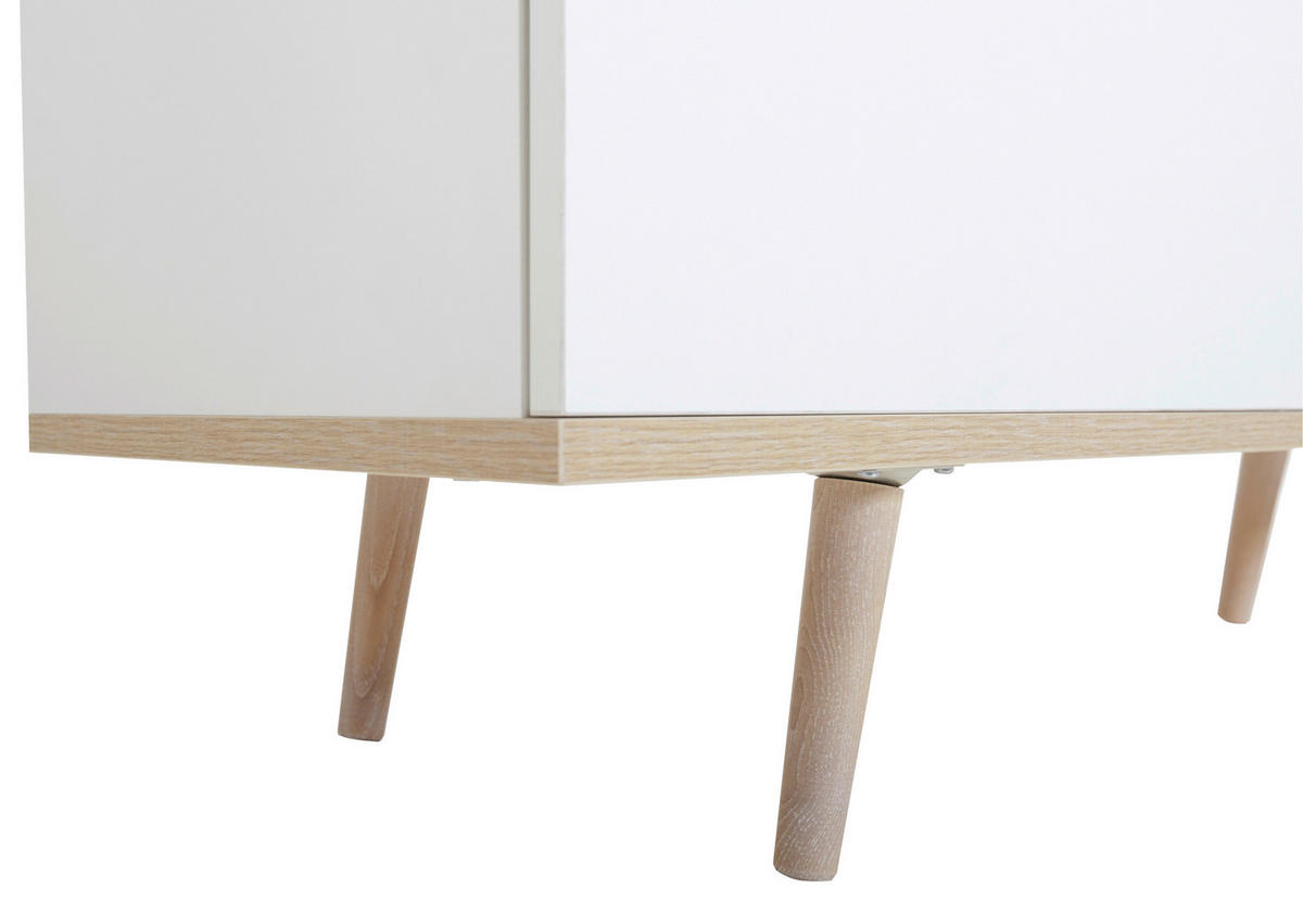 VITRIN fehér, tölgyfa  - alumínium színű/tölgyfa, Konventionell, faalapú anyag/Üveg (100/185/40cm) - MID.YOU