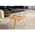 COUCHTISCH Eiche furniert, massiv 80/80/39 cm rund Eichefarben  - Eichefarben, Design, Holz/Holzwerkstoff (80/80/39cm) - Carryhome