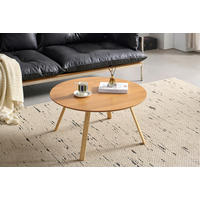 COUCHTISCH Eiche furniert, massiv 80/80/39 cm rund Eichefarben  - Eichefarben, Design, Holz/Holzwerkstoff (80/80/39cm) - Carryhome