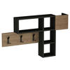 WANDGARDEROBE 99,5/61/15 cm  - Eichefarben/Schwarz, Design, Holzwerkstoff (99,5/61/15cm) - Livetastic