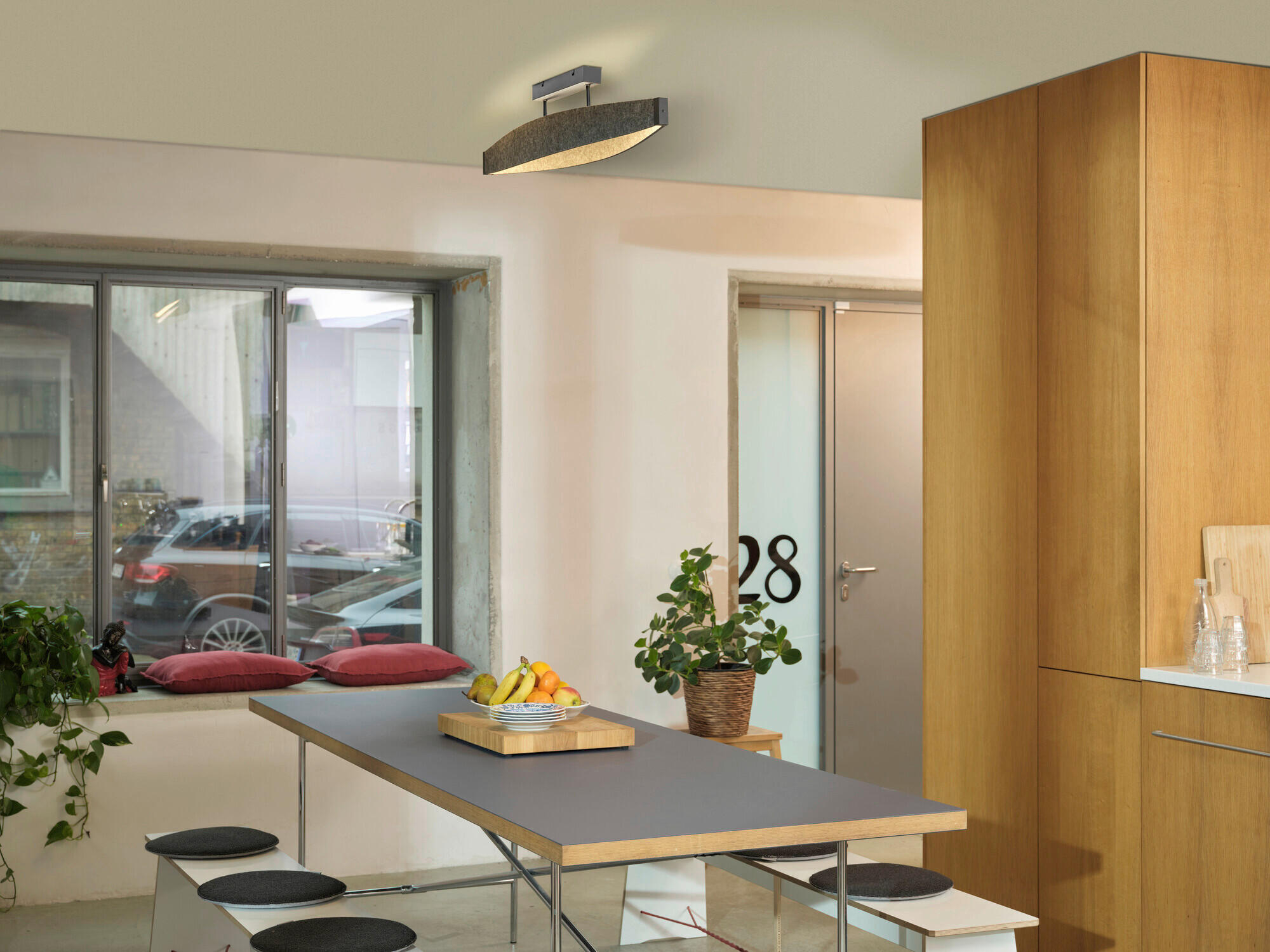 LED-DECKENLEUCHTE 100/17/21 cm   - Dunkelgrau, Design, Kunststoff/Textil (100/17/21cm) - Osram