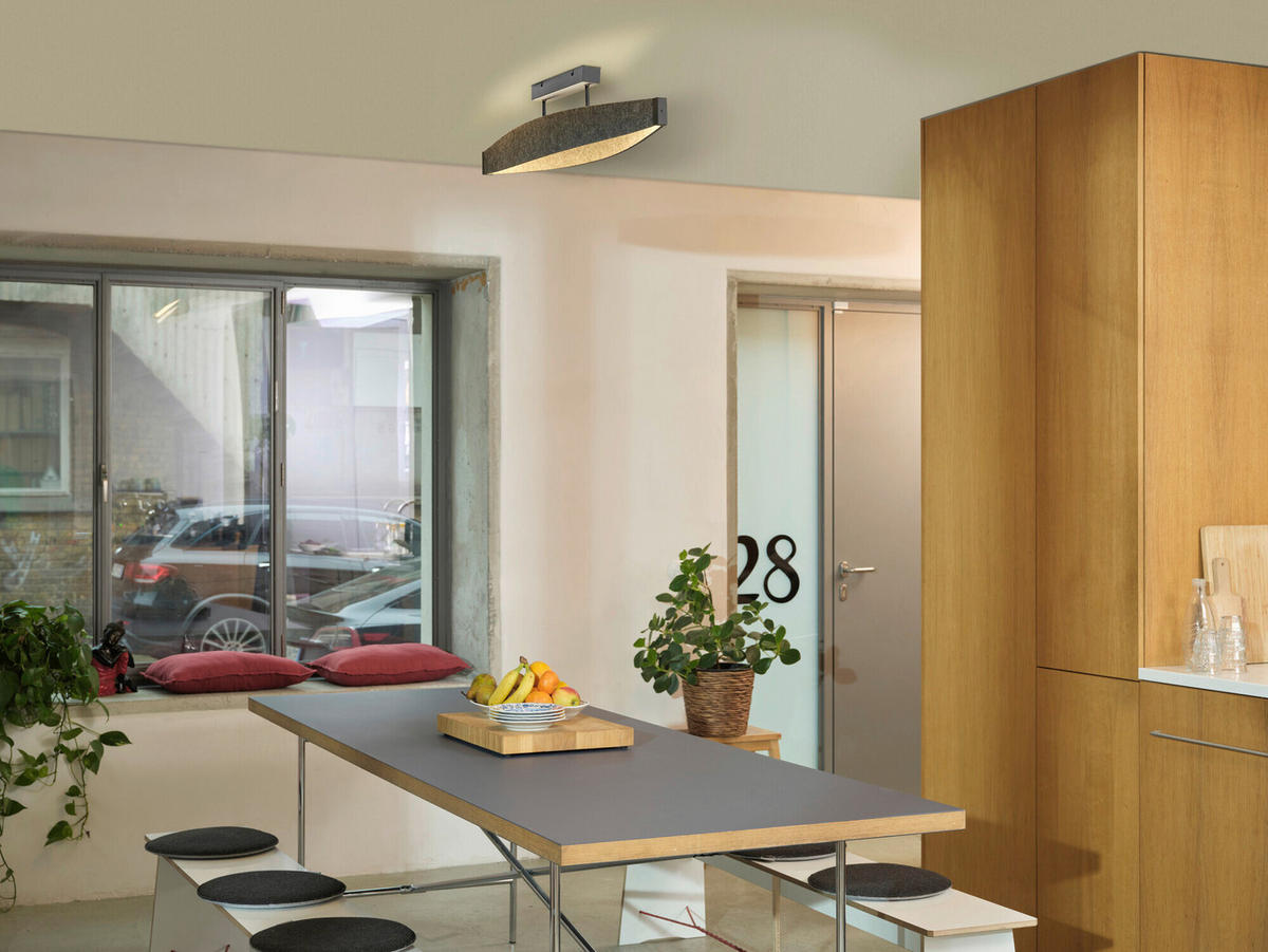 LED-DECKENLEUCHTE 100/17/21 cm   - Dunkelgrau, Design, Kunststoff/Textil (100/17/21cm) - Osram