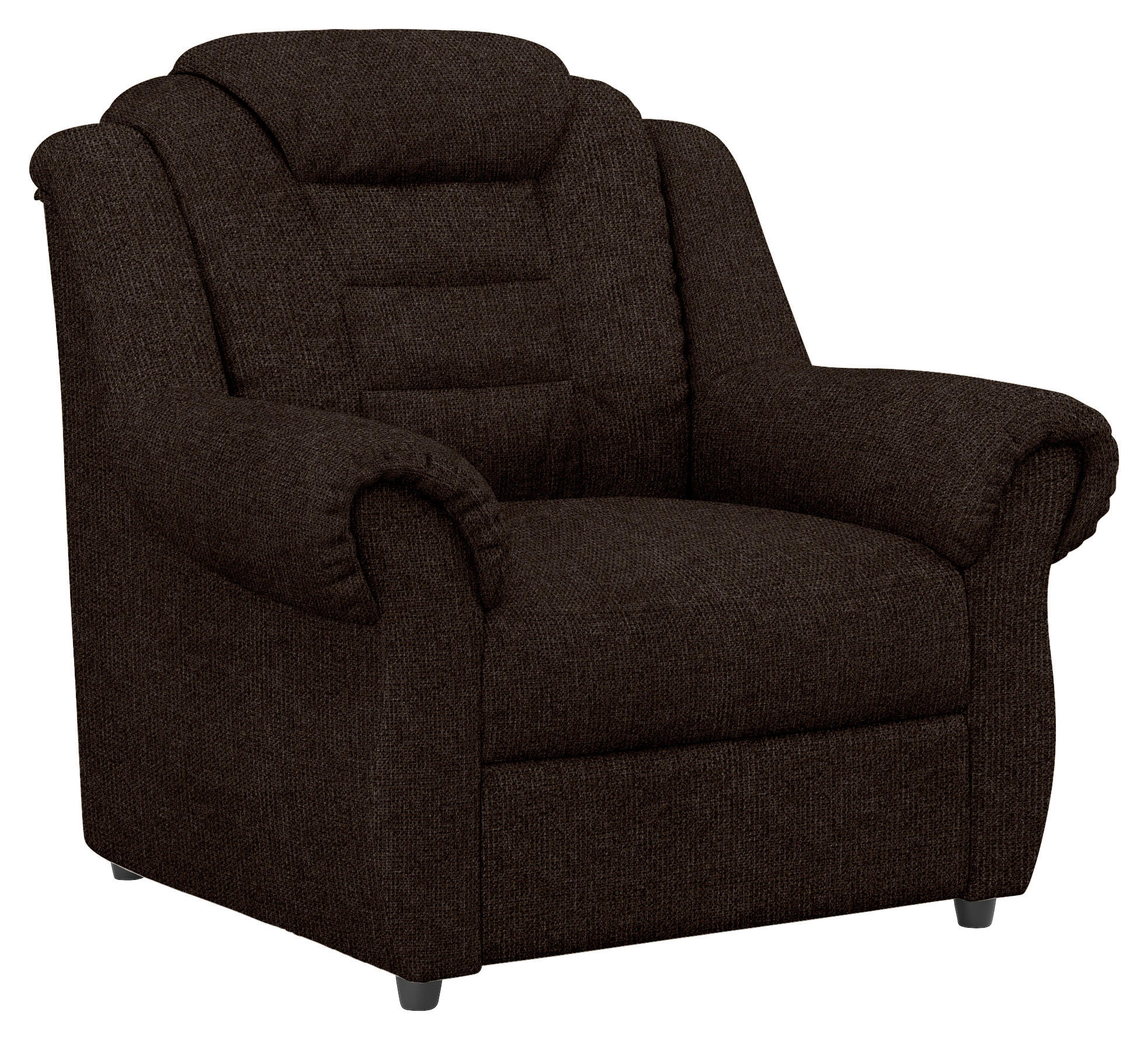 SESSEL in Chenille Braun  - Schwarz/Braun, KONVENTIONELL, Kunststoff/Textil (104/102/101cm) - Livetastic