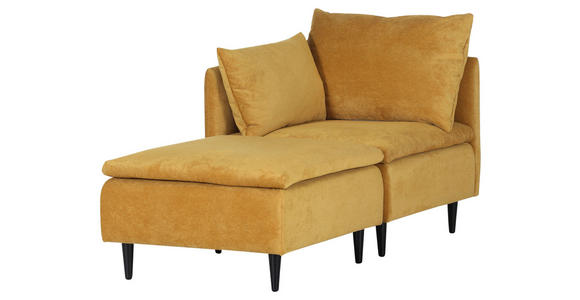 SOFAELEMENT Flachgewebe Senfgelb - Senfgelb/Schwarz, KONVENTIONELL, Holz/Textil (83/72/83cm) - Carryhome