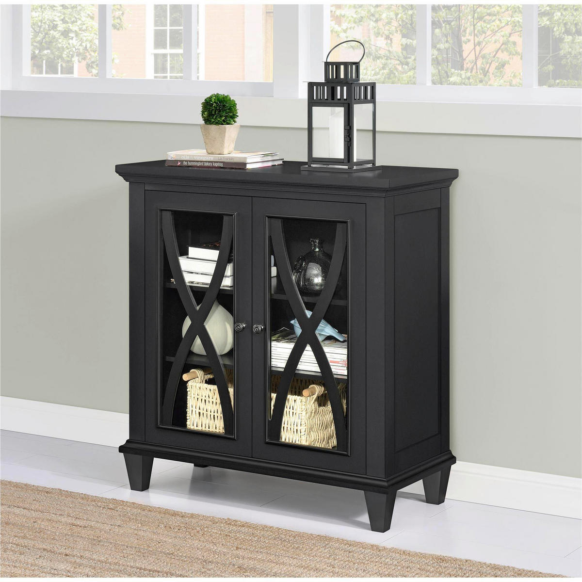 KOMMODE Ellington  in 79/85/37 cm  - Schwarz, Design, Glas/Holzwerkstoff (79/85/37cm) - MID.YOU