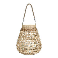 LATERNE - Naturfarben, LIFESTYLE, Glas/Naturmaterialien (24/26cm)