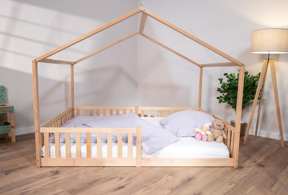 HAUSBETT  - Buchefarben, Basics, Holz (140/200/161cm) - tiSsi