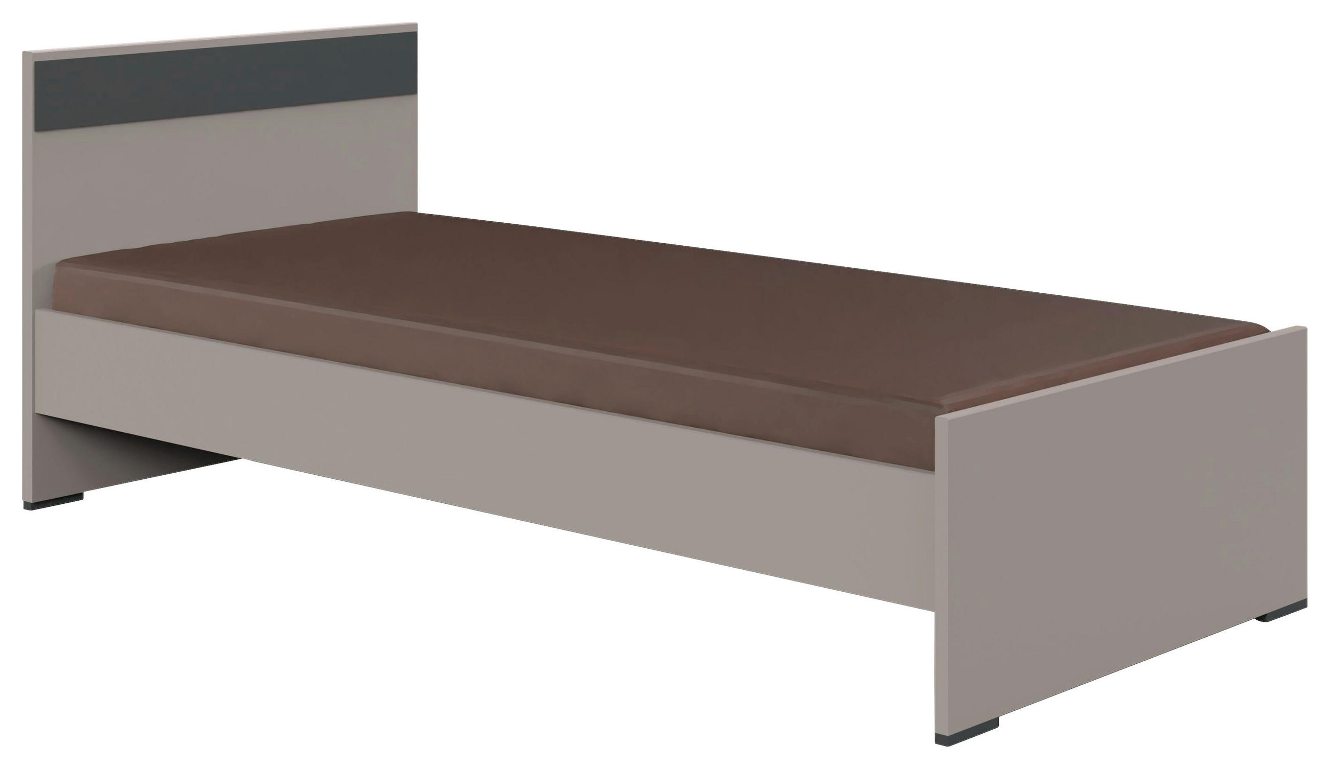 BETT in Graphitfarben, Grau, Sahara  - Graphitfarben/Grau, Design, Holzwerkstoff (90/200cm) - Carryhome