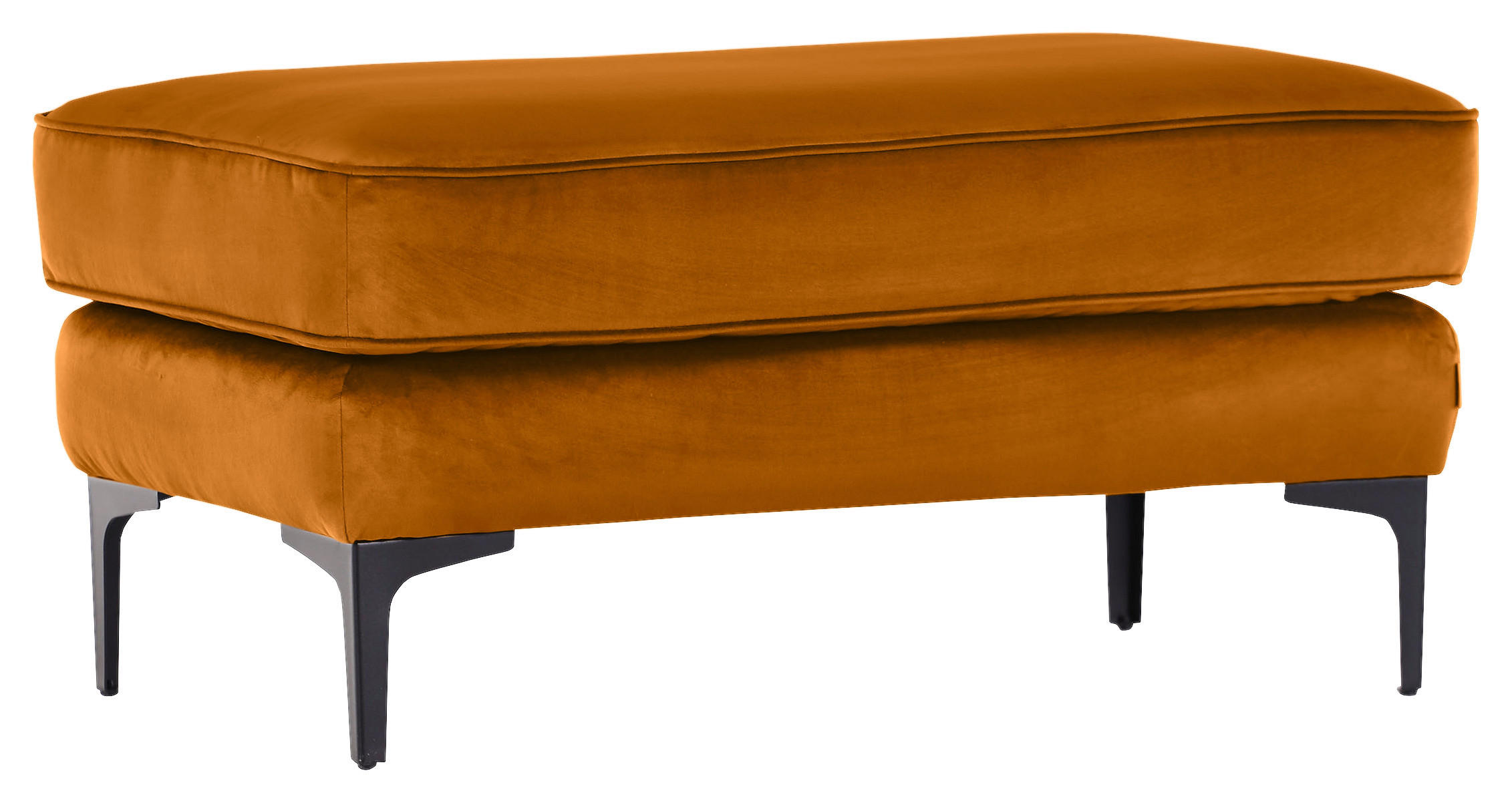 HOCKER Flachgewebe Gelb  - Gelb/Schwarz, LIFESTYLE, Textil/Metall (103/48/58cm) - Landscape