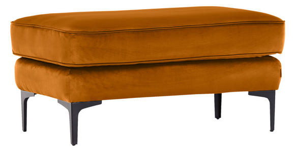 HOCKER Flachgewebe Gelb  - Gelb/Schwarz, LIFESTYLE, Textil/Metall (103/48/58cm) - Landscape