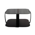 COUCHTISCH Sicherheitsglas, Farbglas 75/75/40 cm quadratisch Schwarz  - Schwarz, Design, Glas/Metall (75/75/40cm) - Xora