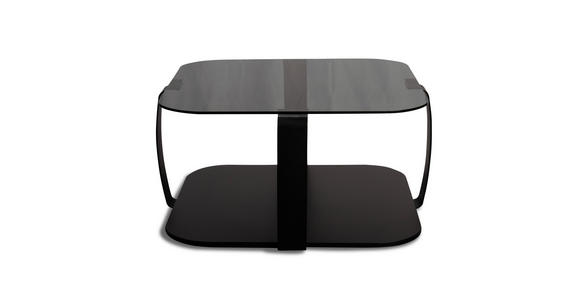 COUCHTISCH Sicherheitsglas, Farbglas 75/75/40 cm quadratisch Schwarz  - Schwarz, Design, Glas/Metall (75/75/40cm) - Xora