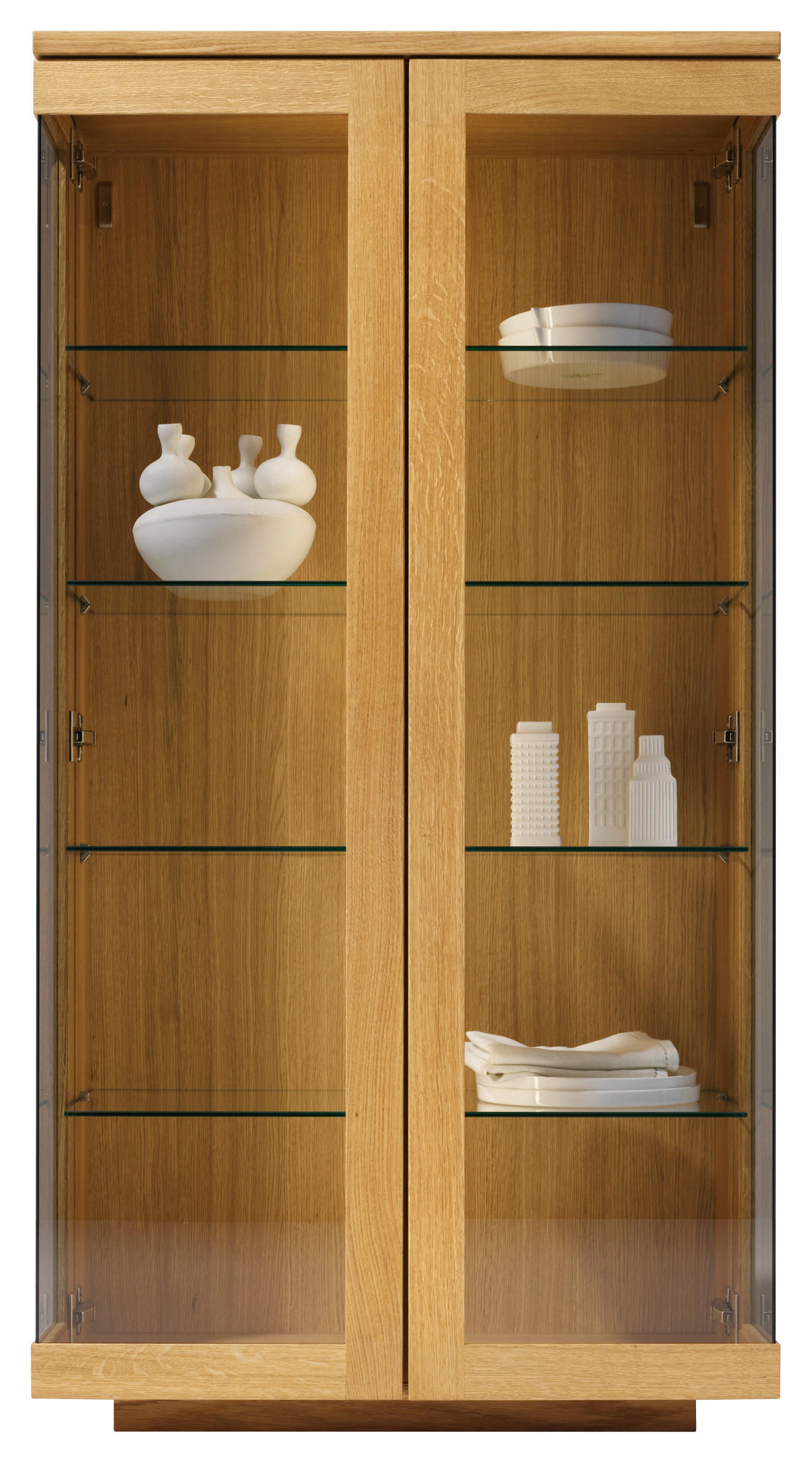 VITRINE  in massiv Eiche Eichefarben - Eichefarben, Design, Glas/Holz (80/151,5/41,9cm) - Team 7