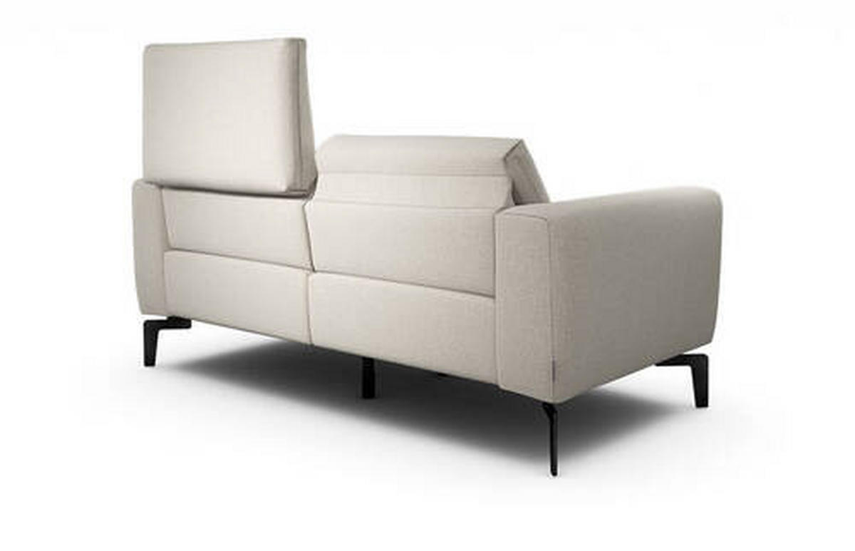 2-SITZER-SOFA in Chenille Naturfarben  - Schwarz/Naturfarben, Design, Textil/Metall (180/86/86-94cm) - SENSOO