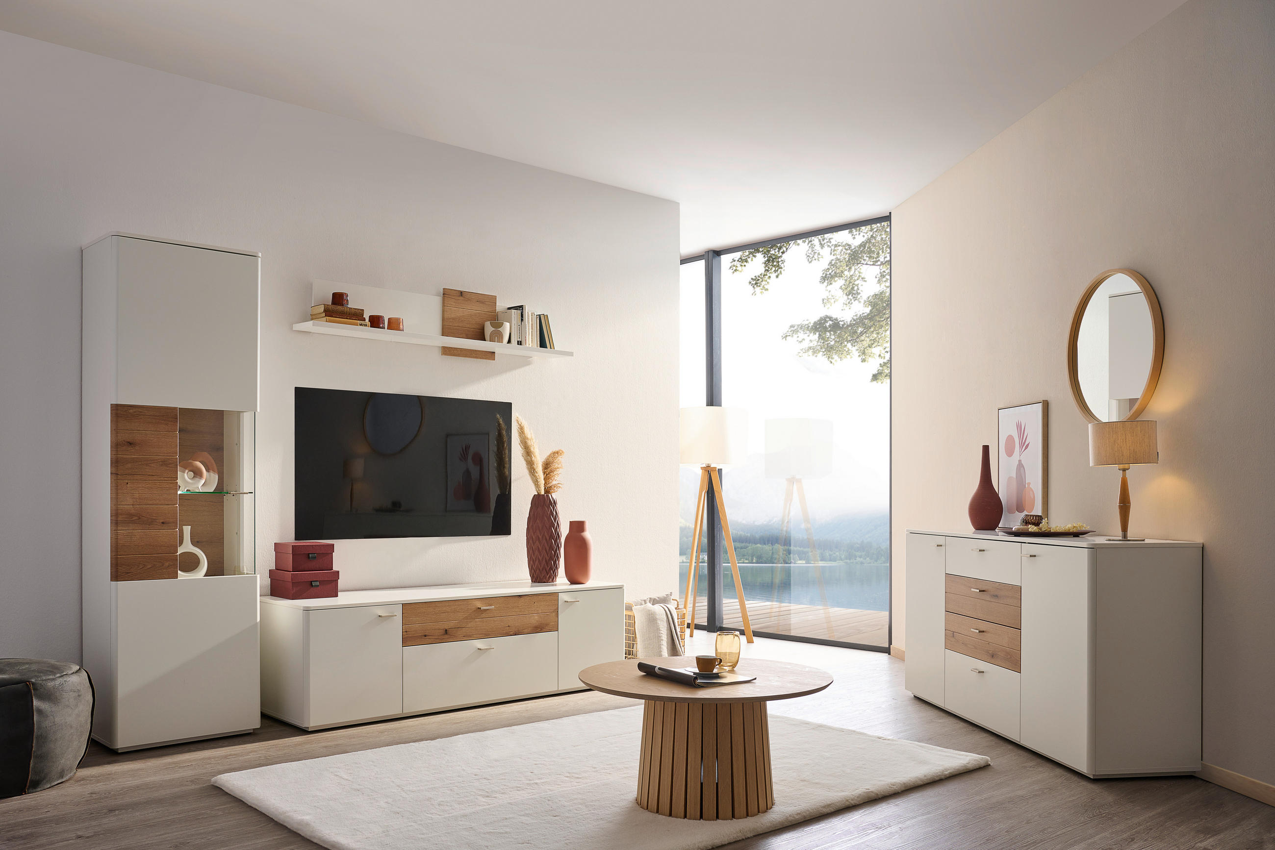SIDEBOARD  in 172/83/43 cm  - Eichefarben/Silberfarben, Design, Holzwerkstoff/Metall (172/83/43cm) - Stylife