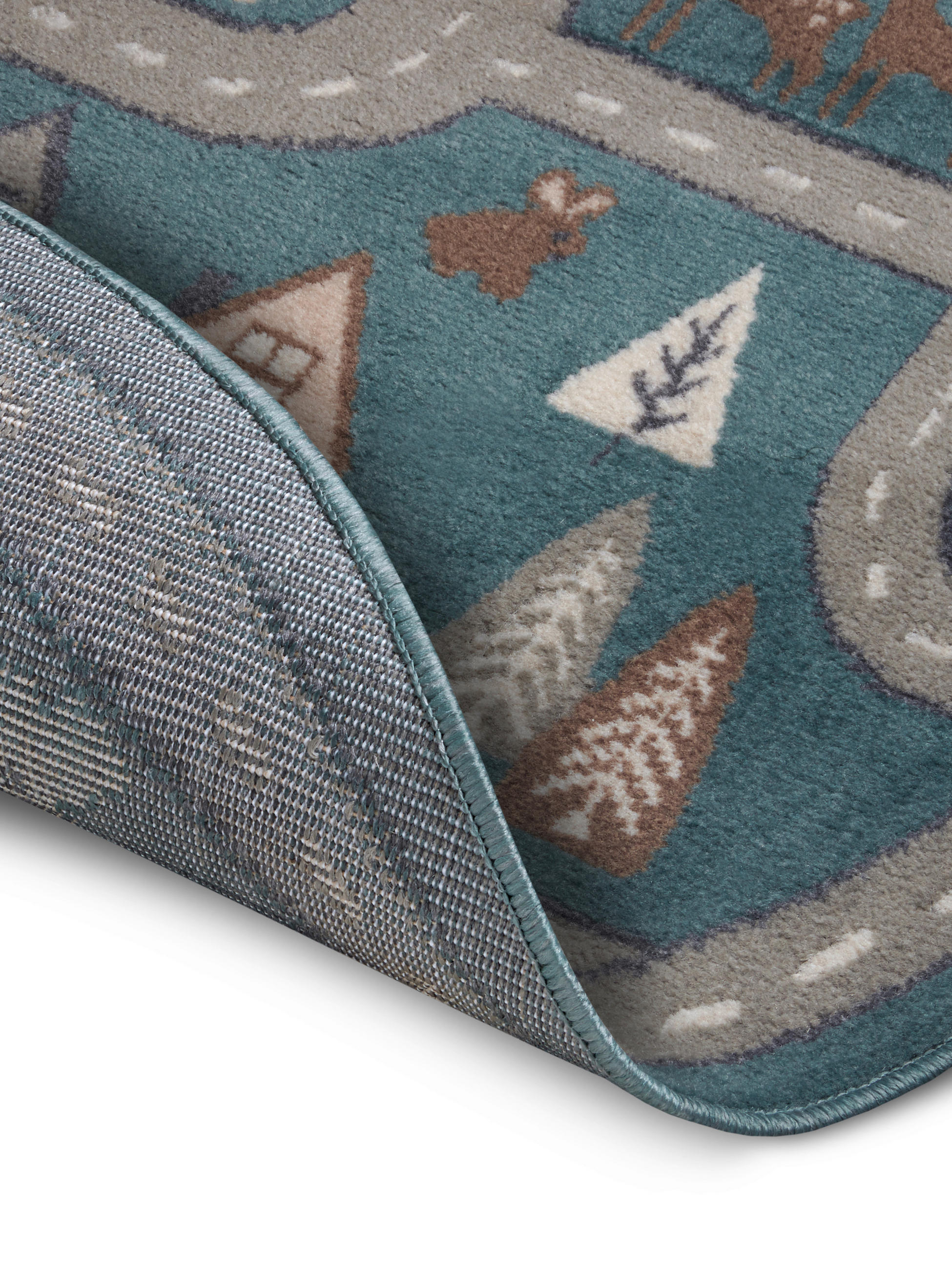 KINDERTEPPICH 140 cm Adventures  - Grau/Grün, Design, Kunststoff/Textil (140cm)
