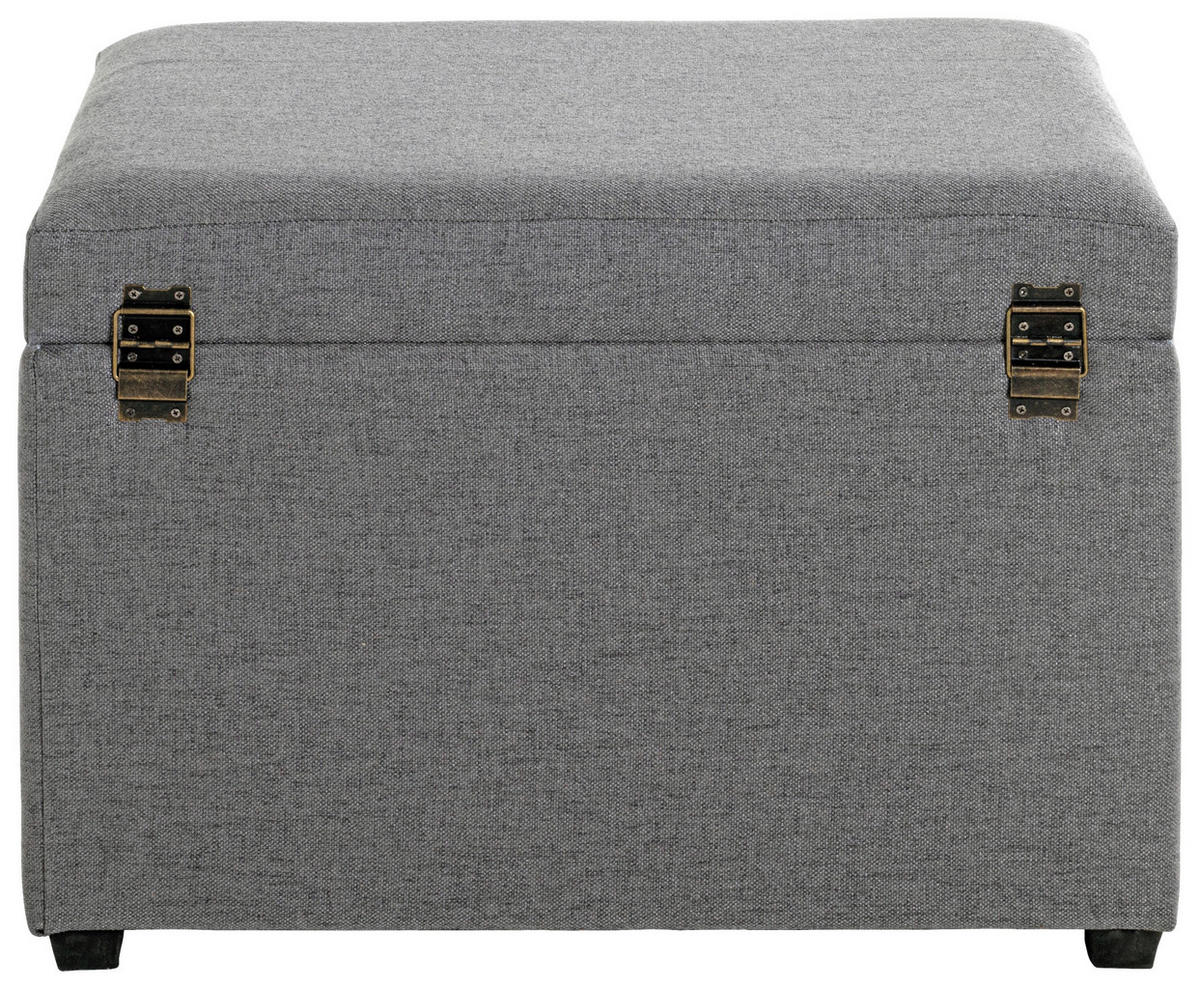 TRUHENBANK 58/42/39 cm Flachgewebe Grau  - Schwarz/Grau, Design, Textil (58/42/39cm)
