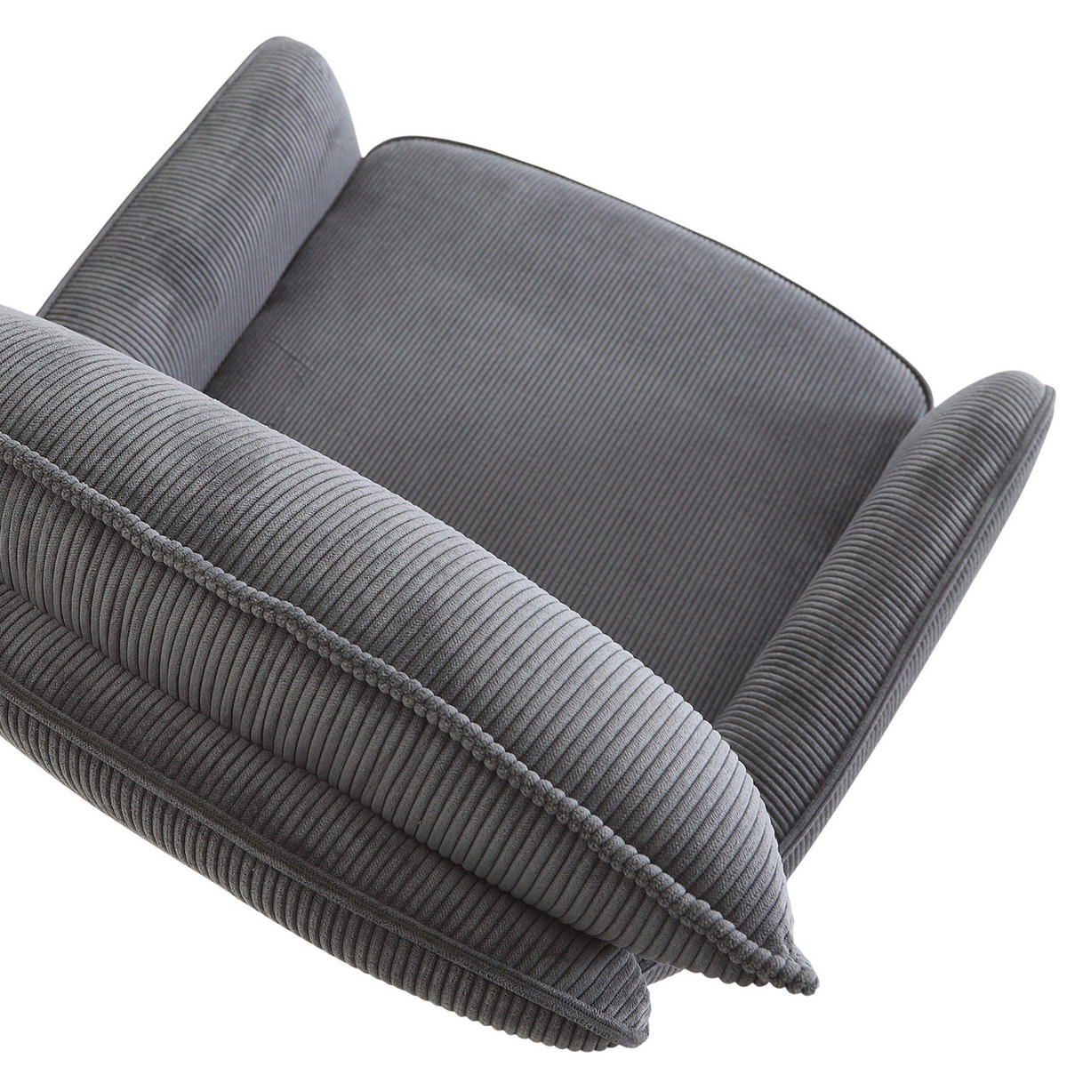 ARMLEHNSTUHL  Stoffauswahl, Sitzfläche 360° drehbar, automatische Rückholfunktion Cord  - Eichefarben/Anthrazit, Design, Holz/Textil (60/95/62cm) - Novel