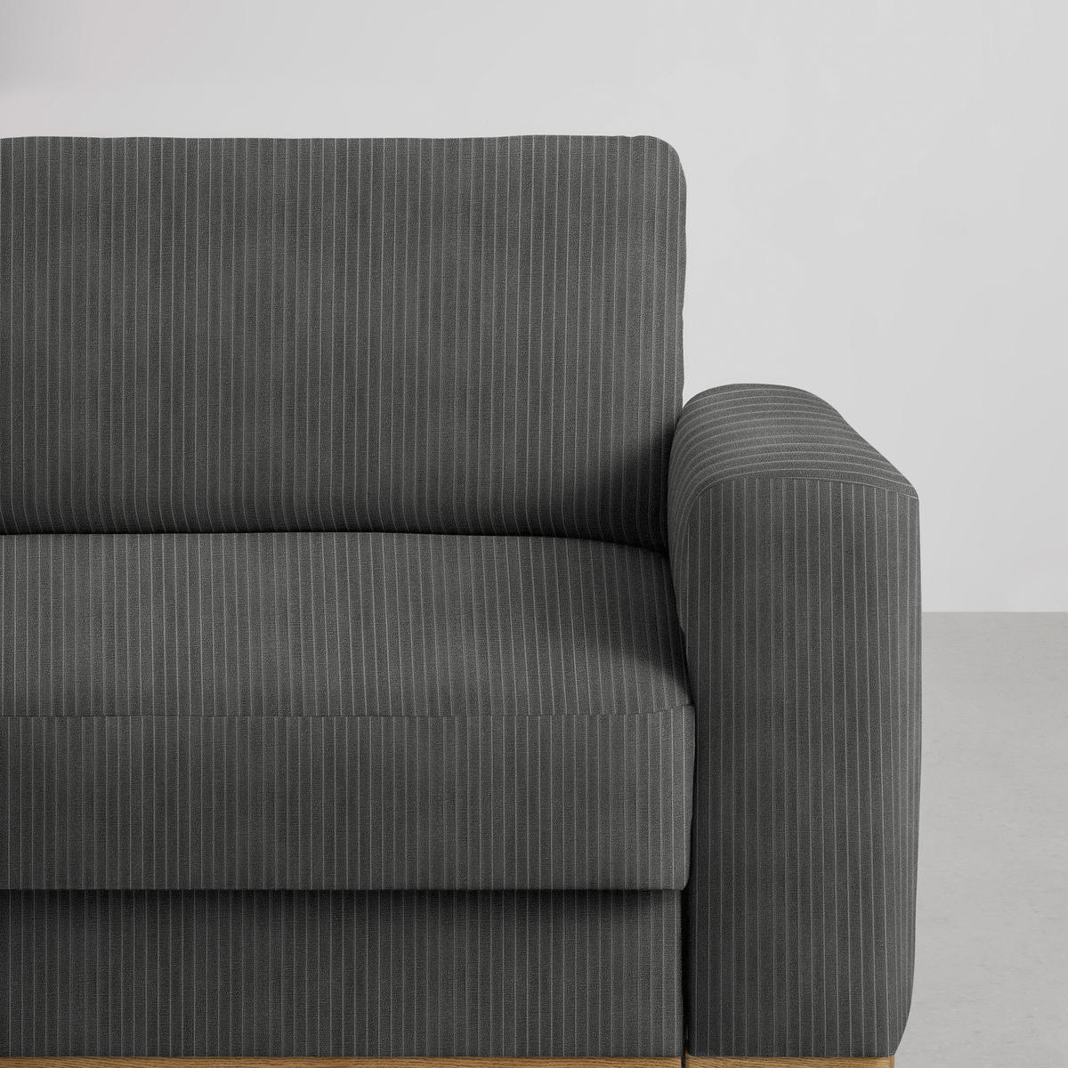 ECKSOFA Chenille, Cord Graphitfarben  - Schwarz/Graphitfarben, Konventionell, Holz/Textil (167/87/234cm) - MID.YOU