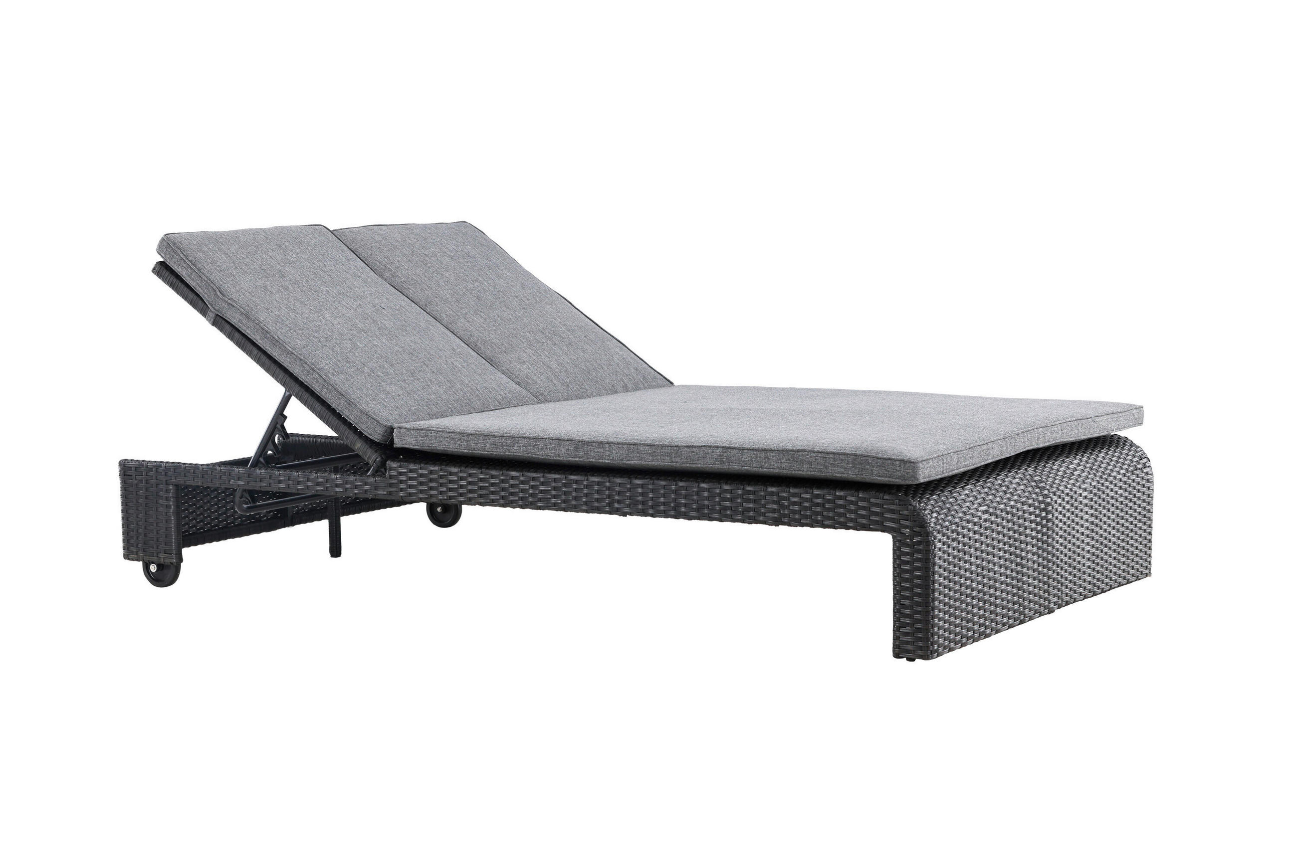 SONNENLIEGE 119/32/196 cm  - Dunkelgrau/Schwarz, MODERN, Kunststoff/Textil (119/32/196cm) - Gardenson