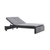SONNENLIEGE 119/32/196 cm  - Dunkelgrau/Schwarz, MODERN, Kunststoff/Textil (119/32/196cm) - Gardenson