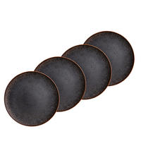 DESSERTTELLERSET Powerful 4-teilig  - Schwarz/Braun, Basics, Keramik - Mäser