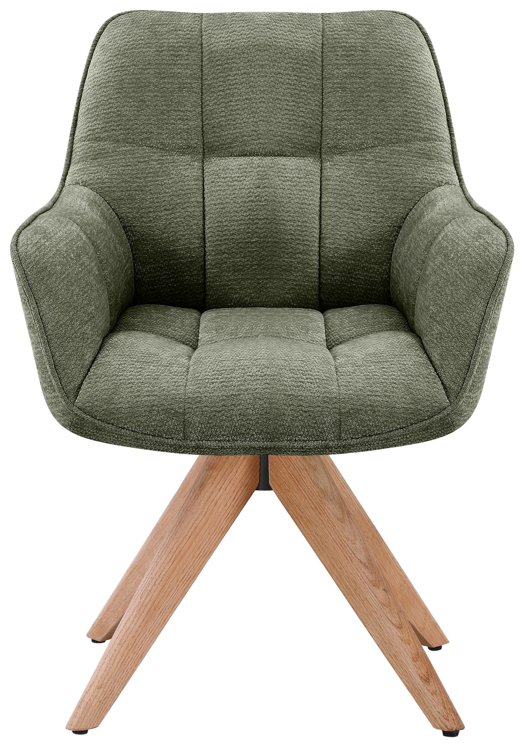 ARMLEHNSTUHL in Holz, Textil Grün, Eichefarben  - Eichefarben/Grün, Basics, Holz/Textil (64/85/62cm) - Livetastic