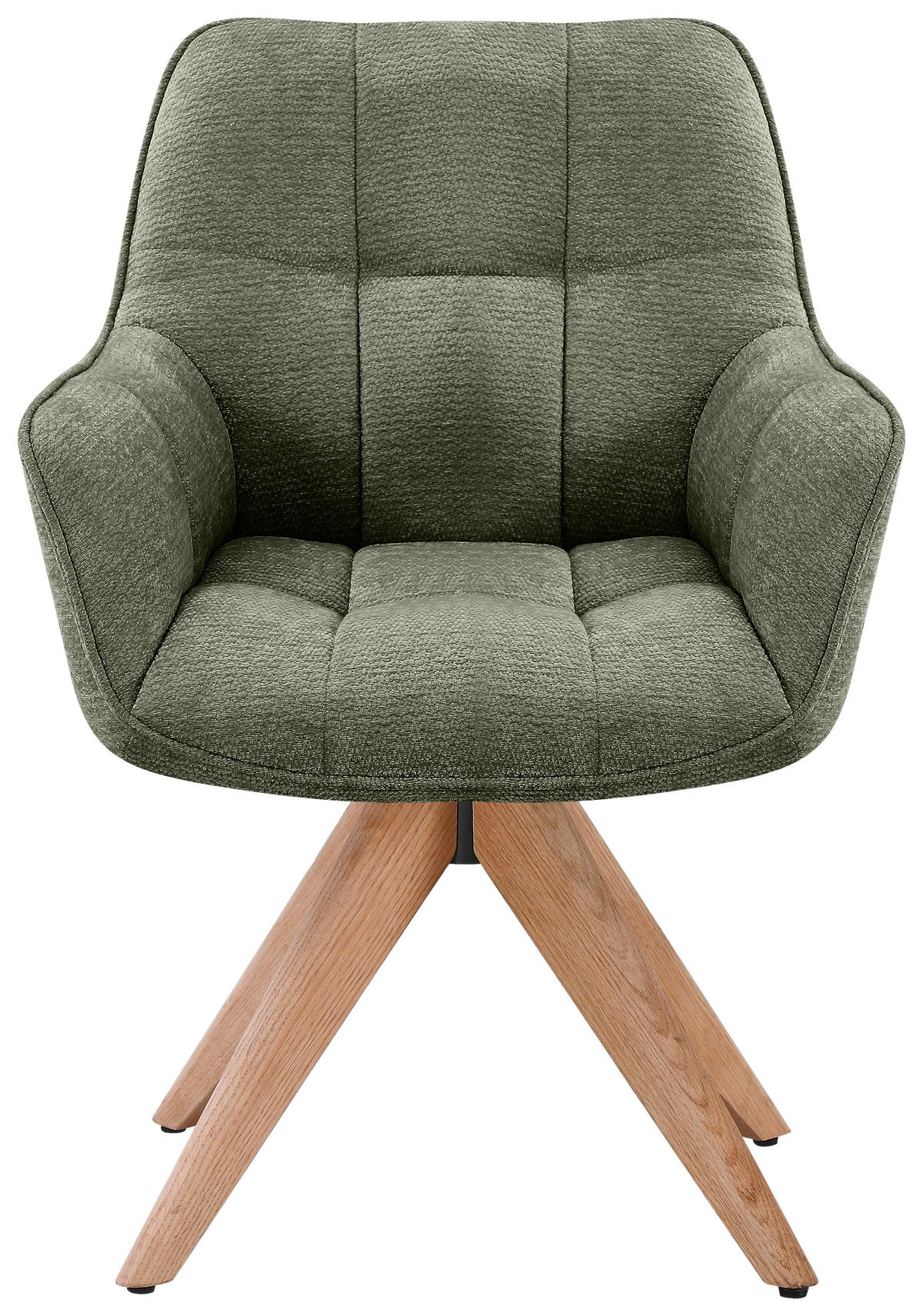 ARMLEHNSTUHL in Holz, Textil Grün, Eichefarben  - Eichefarben/Grün, Basics, Holz/Textil (64/85/62cm) - Livetastic