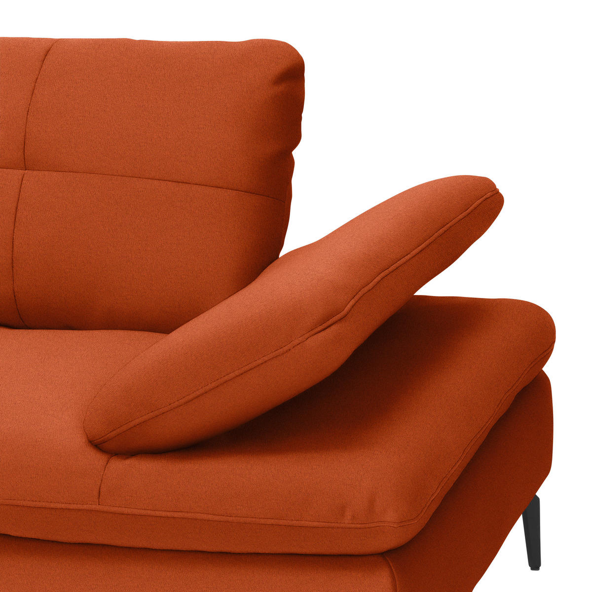 ECKSOFA in Webstoff Terracotta  - Terracotta/Schwarz, Design, Textil/Metall (179/301cm) - Chilliano