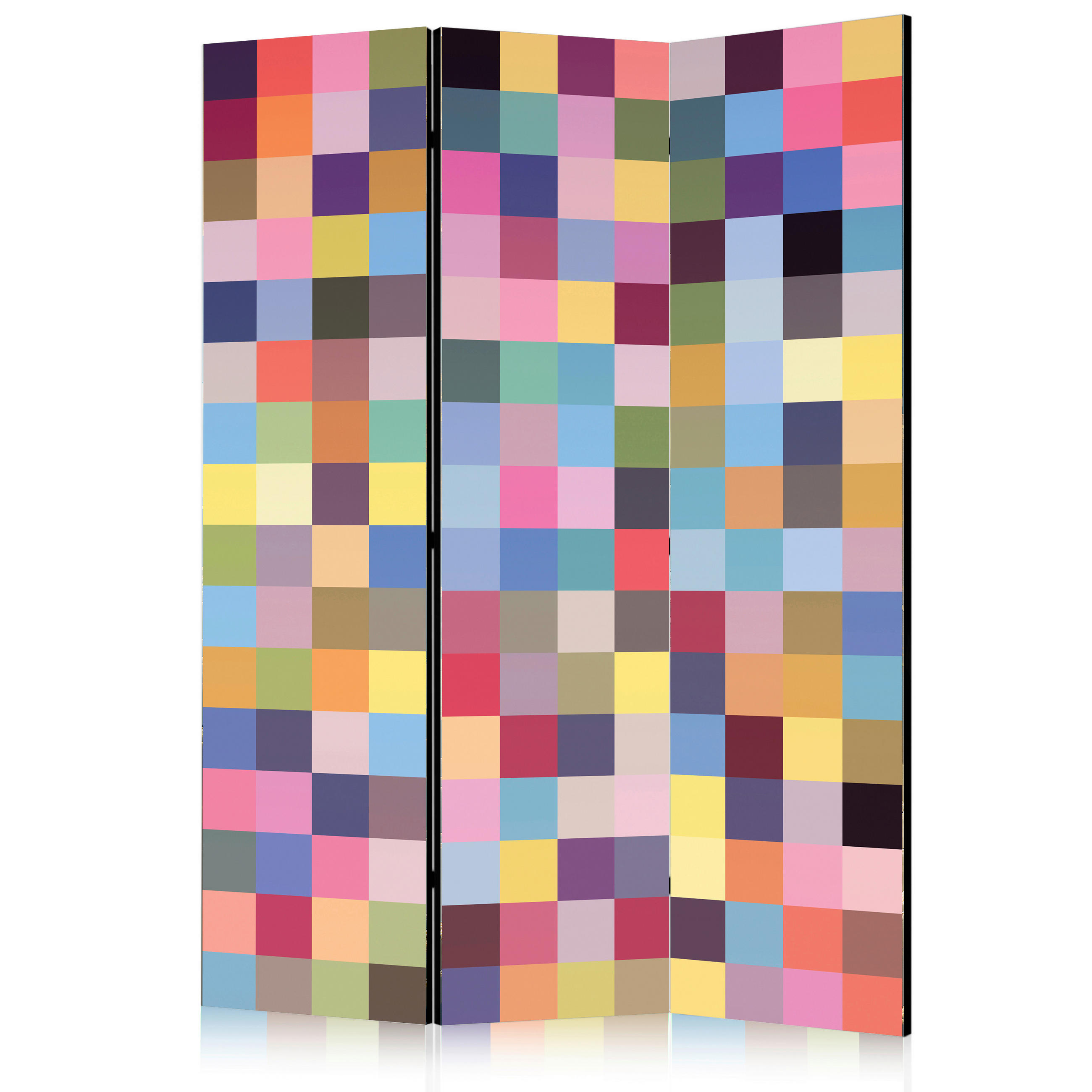 SKÄRMVÄGG  i trä, textil  multicolor  - multicolor, Basics, trä/textil (135/172/3cm) - artgeist