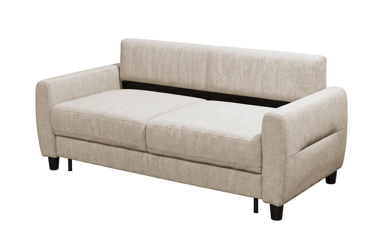 SCHLAFSOFA Webstoff Creme  - Creme/Schwarz, Modern, Holz/Textil (192/83/99cm) - MID.YOU