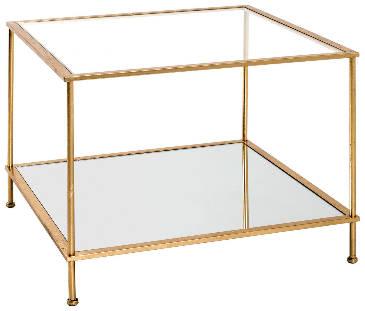 SIDOBORD i metall, glas 60/60/45 cm  - guldfärgad, Basics, metall/glas (60/60/45cm)