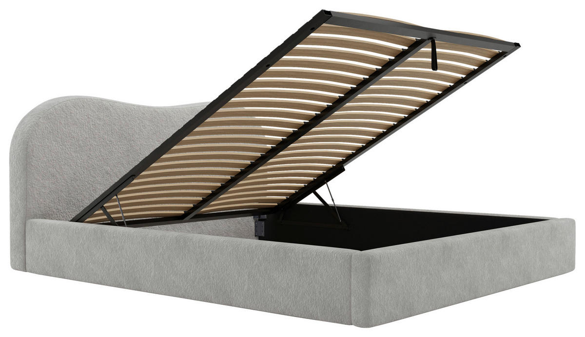 POLSTERBETT Lattenrost, Bettkasten 180/200 cm  in Silberfarben  - Silberfarben/Schwarz, Design, Holz/Textil (180/200cm) - Boxxx