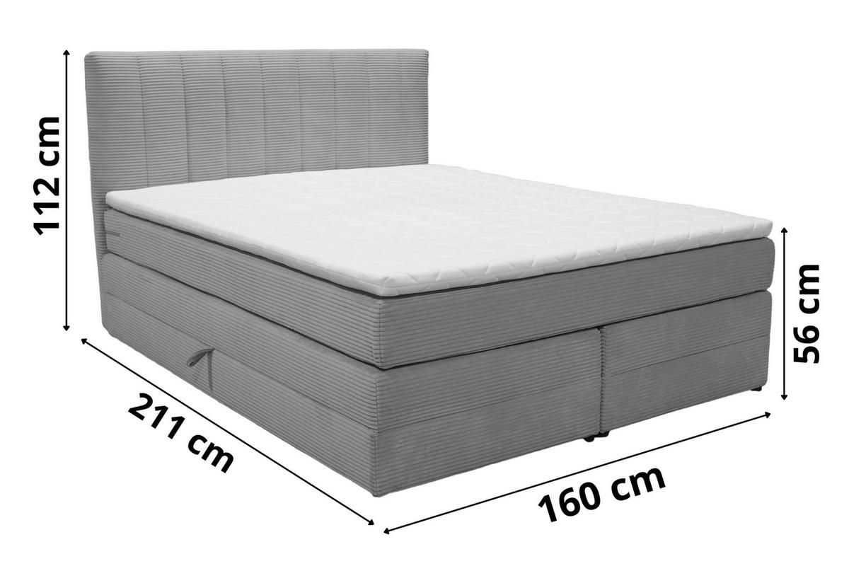 BOXSPRINGBETT 180/200 cm  in Anthrazit  - Anthrazit/Schwarz, Basics, Kunststoff/Textil (180/200cm) - Boxxx