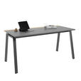 SCHREIBTISCH 160/75/75 cm  in Anthrazit, Hickory  - Anthrazit/Hickory, MODERN, Holzwerkstoff/Metall (160/75/75cm) - Novel
