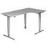 SCHREIBTISCH - Silberfarben/Grau, KONVENTIONELL, Holzwerkstoff/Metall (200/63,5-128,5/120cm) SCHREIBTISCH - Silberfarben/Grau, KONVENTIONELL, Holzwerkstoff/Metall (200/63,5-128,5/120cm)