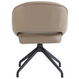 ARMLEHNSTUHL  Sitzfläche 360° drehbar, automatische Rückholfunktion  Echtleder  - Beige/Schwarz, Design, Leder/Metall (61/81/66cm) - Dieter Knoll