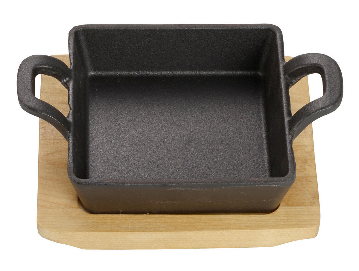SERVÍROVACIA PANVICA  smalt   - hnedá/čierna, Basics, kov/drevo (18,5/3,5/12,5cm) - Echtwerk