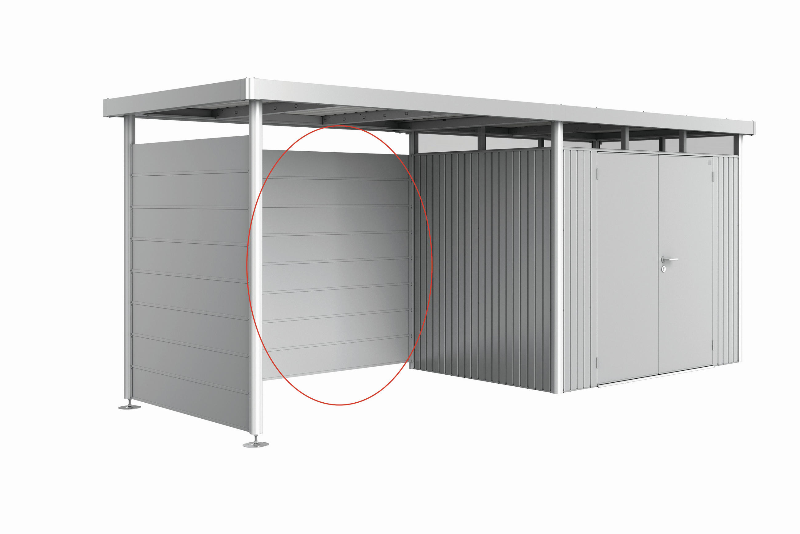 RÜCKWAND 266/181/4 cm  - Silberfarben, Basics, Metall (266/181/4cm) - Biohort