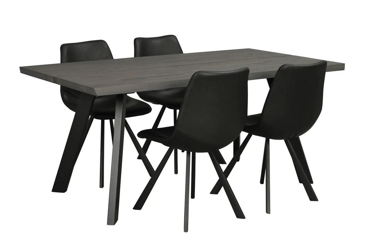 MATBORD i trä, metall 170/100/75 cm   - svart/mörkbrun, Design, metall/trä (170/100/75cm) - Rowico