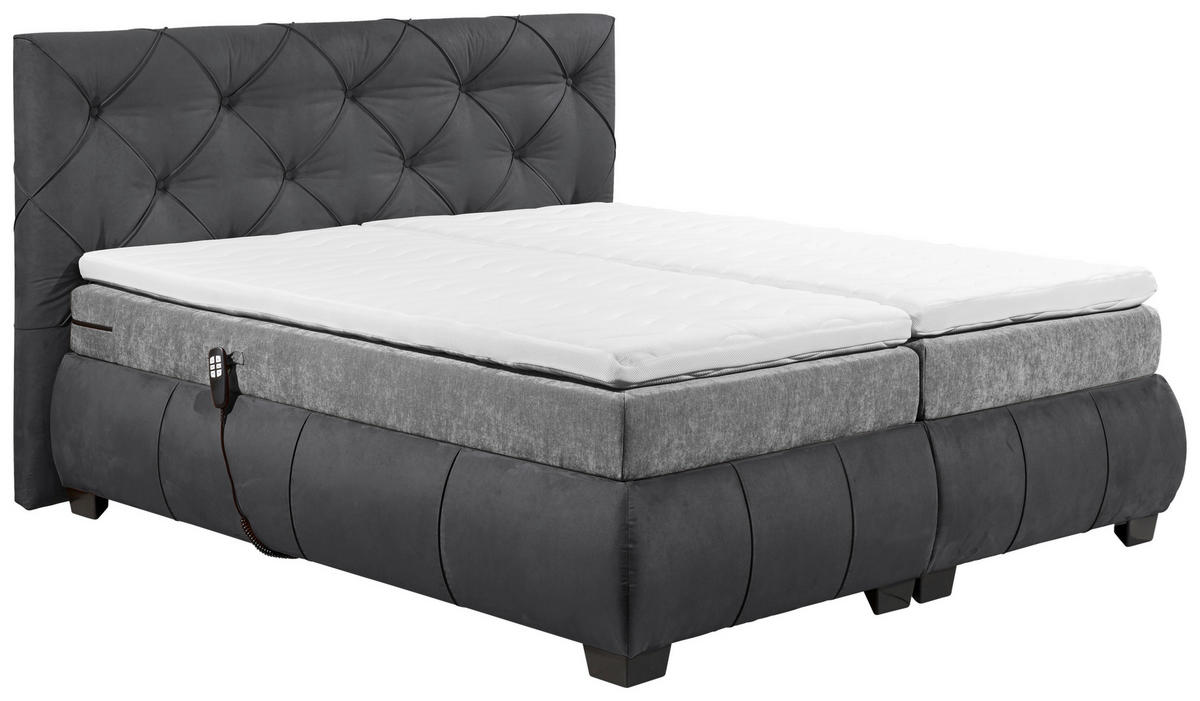 BOXSPRINGBETT 180/200 cm  Anthrazit  - Anthrazit/Schwarz, Modern, Holzwerkstoff/Kunststoff (180/200cm) - MID.YOU